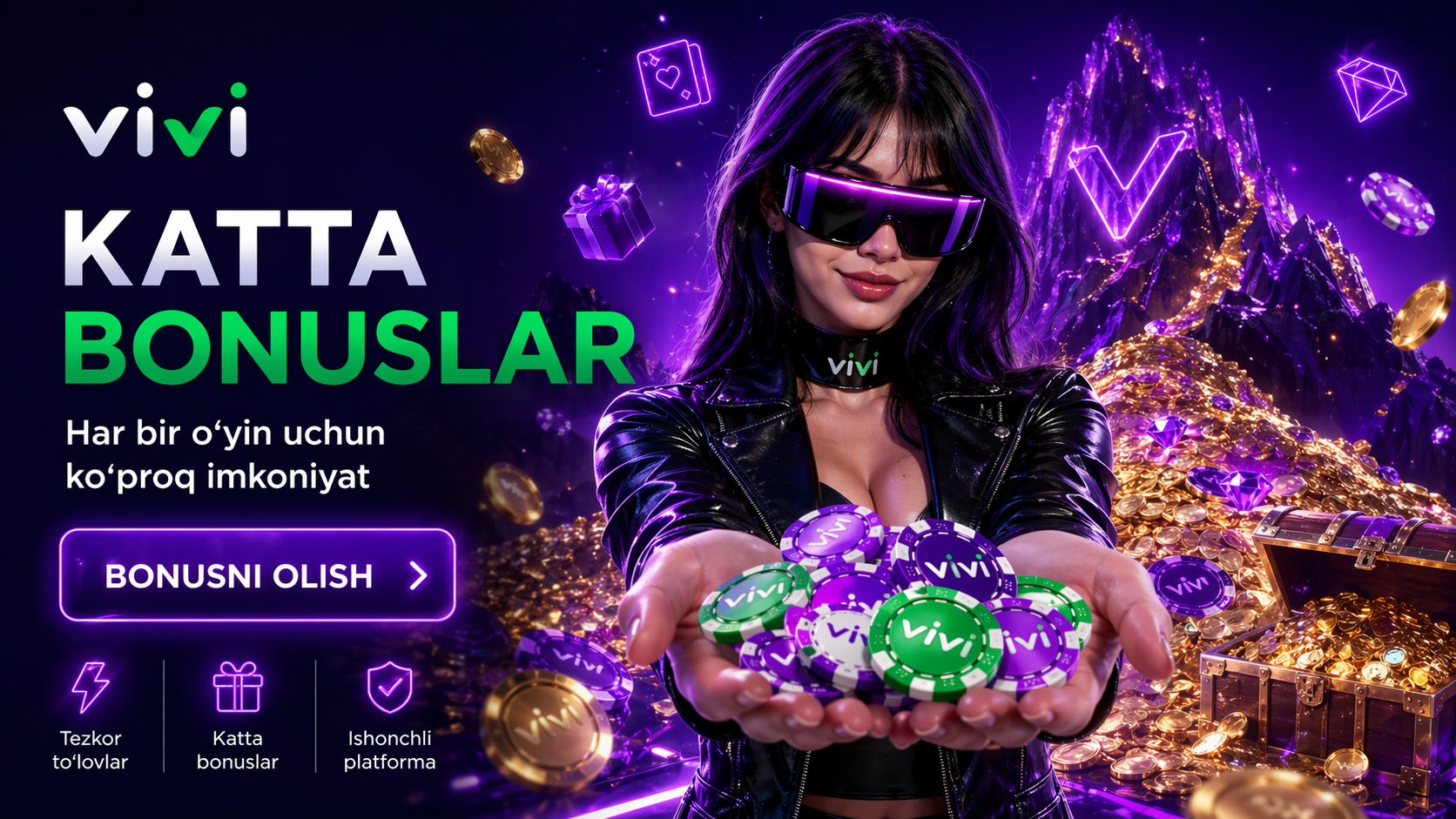 Vivi depozitsiz bonus, no depozit bonus, free bets no deposit va bonus broker takliflari